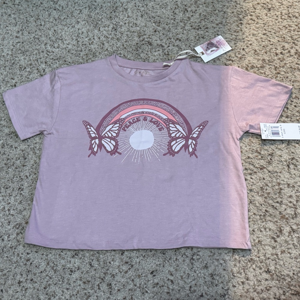 Jessica Simpson girls boxy butterfly Tee shirt